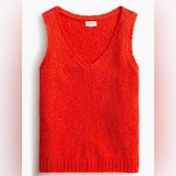 J.CREW V-Neck Beach Sweater Tank Top in Bright Cerise - Size M EUC - Picture 2 of 10